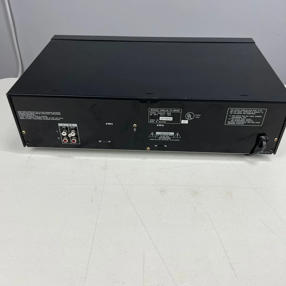 Sony TC-WR465 Stereo Double Cassette Deck‎ Auto Reverse Dolby B C Black Tested